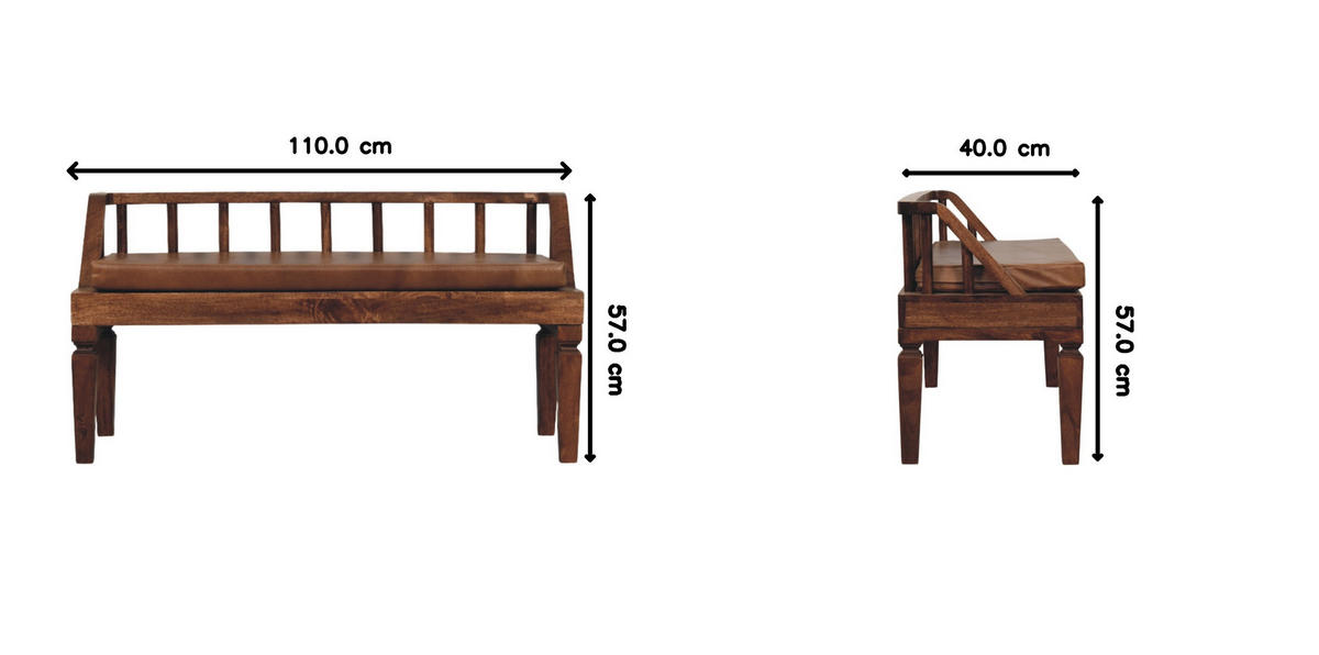 LAVICA s povrchovou úpravou Roasted Almond, kožené sedadlo, hnedá - hnedá, koža/drevo (110/57/40cm) - Artisan Furniture