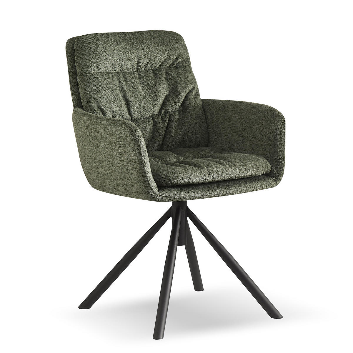 ARMLEHNSTUHL CAZAR Grün - Grün, Textil/Metall (57/90/68cm) - B&D Home
