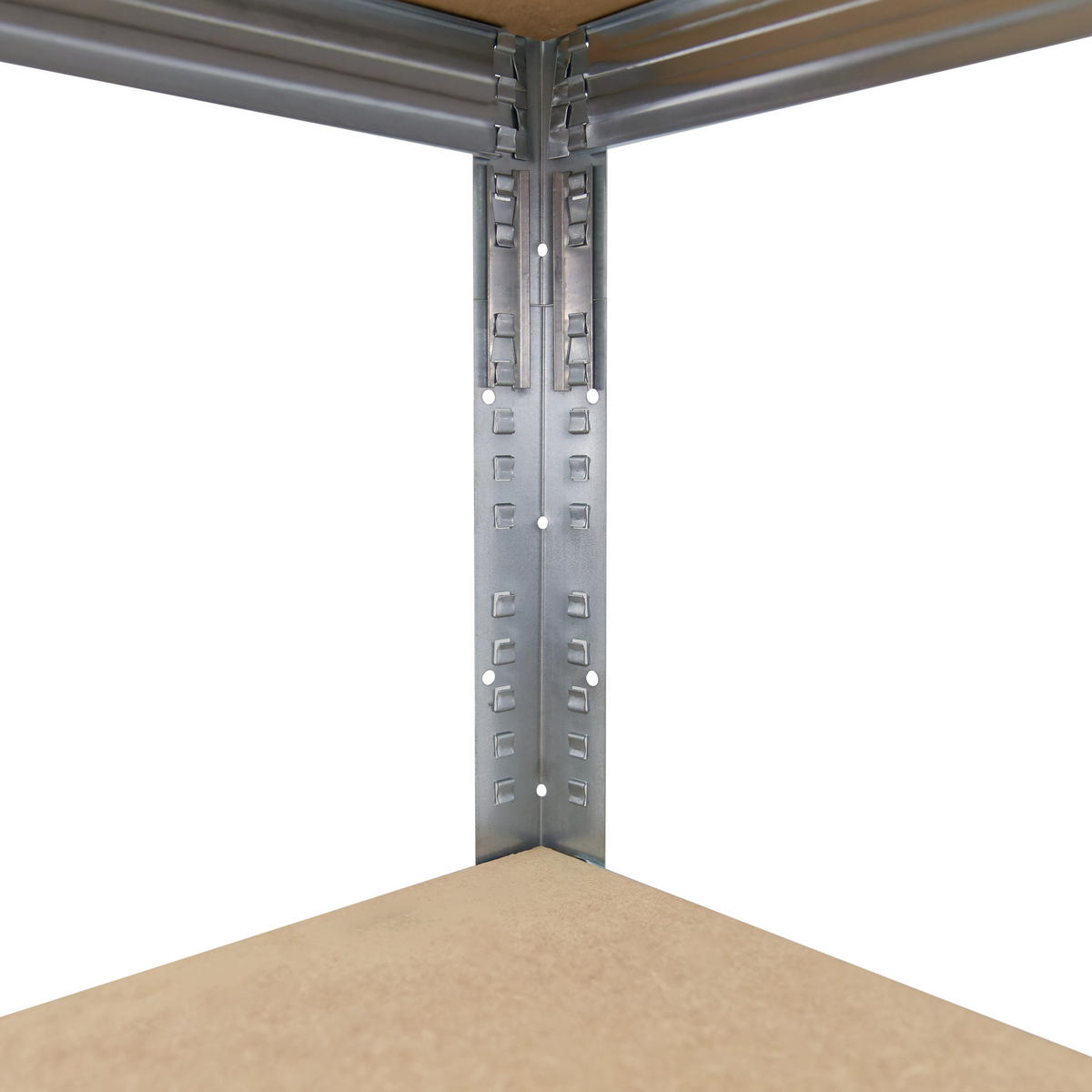 SCHWERLASTREGAL PRO 155x60x40 cm in verzinkt mit 6 Böden und 166 kg Traglast pro Boden - Silberfarben, Metall (60/155/40cm) - shelfplaza