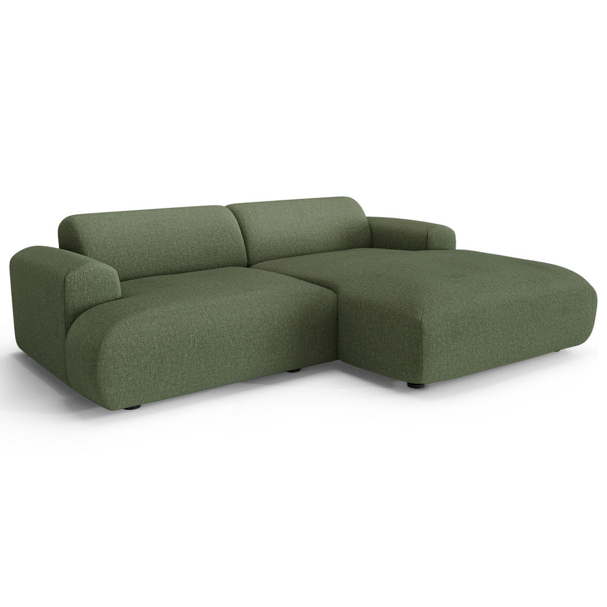 ECKSOFA RECHTS Rastergewebe Olivgrün 266cm - Olivgrün, Textil (266/165cm) - Sia Home