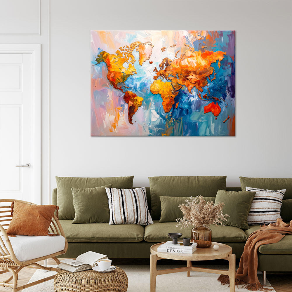 Thumbnail - Feeby Leinwandbild, Mehrfarbig, Textil, Grafikmuster, Rechteckig, 90x60 cm, Bilder und Zubehör, Wandbilder, Leinwandbild...