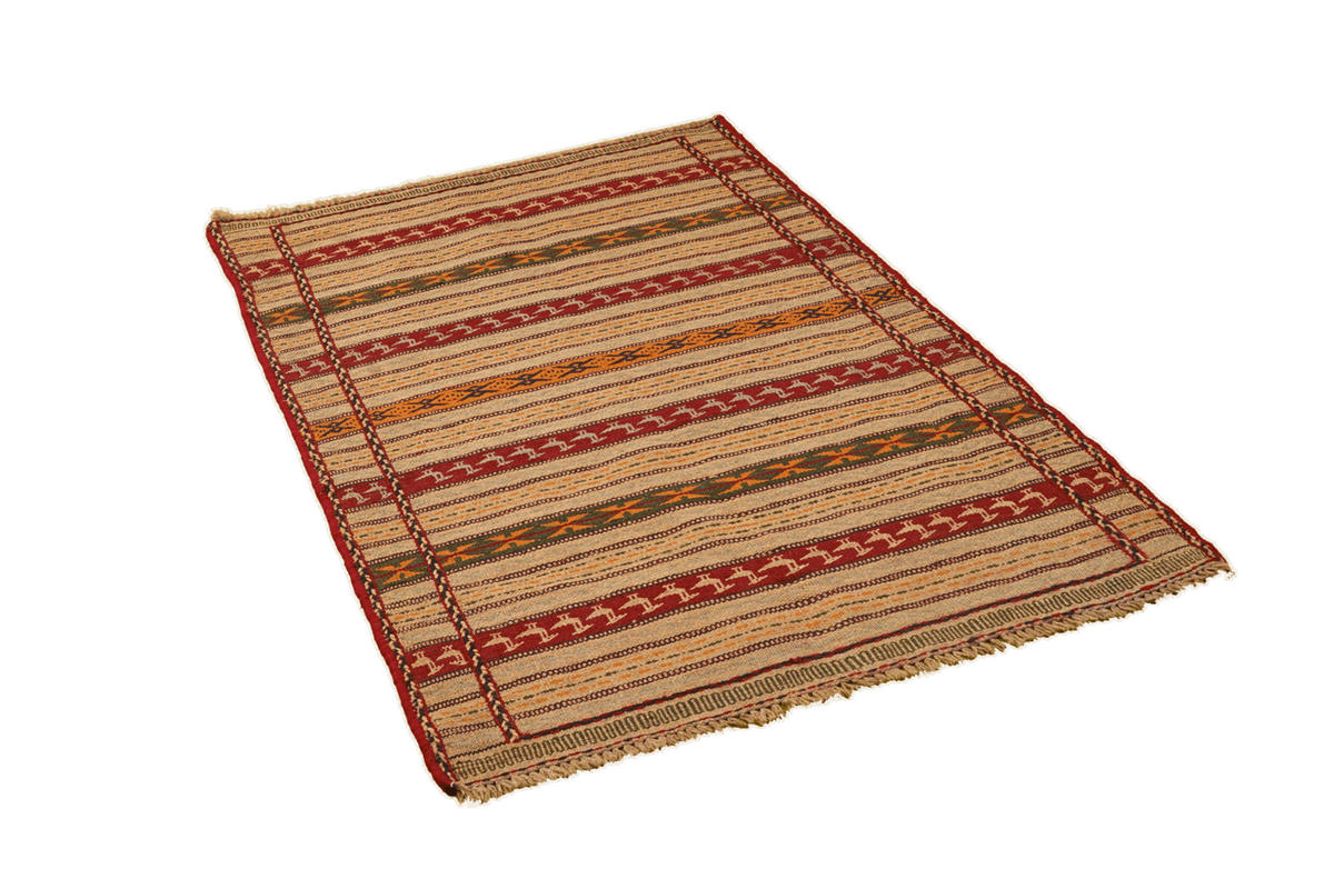 HANDWEBTEPPICH Kelim Kordi Mehrfarbig 150/97 cm Schurwolle - Multicolor, Textil (97/150cm) - Looma