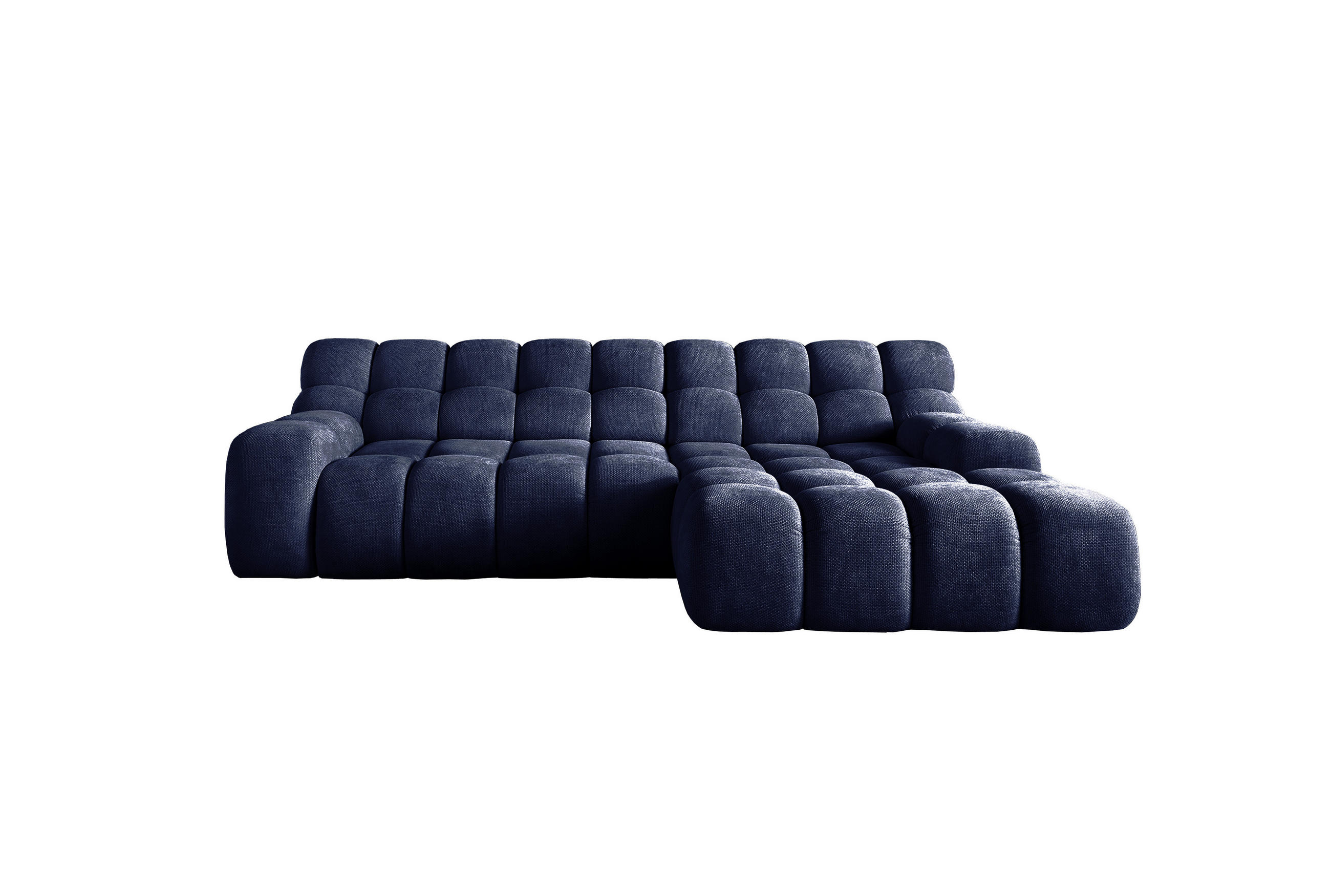ECKSOFA CAMPILE mit modernem Design, Dunkelblau, Rechts, 297x180 cm - Dunkelblau, Holz/Textil (288/119cm) - DomoHome