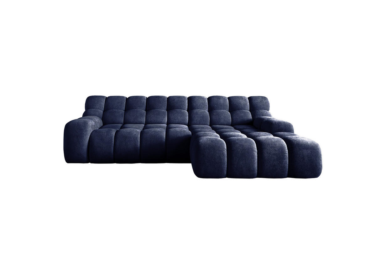 ECKSOFA CAMPILE mit modernem Design, Dunkelblau, Rechts, 297x180 cm - Dunkelblau, Holz/Textil (288/119cm) - DomoHome