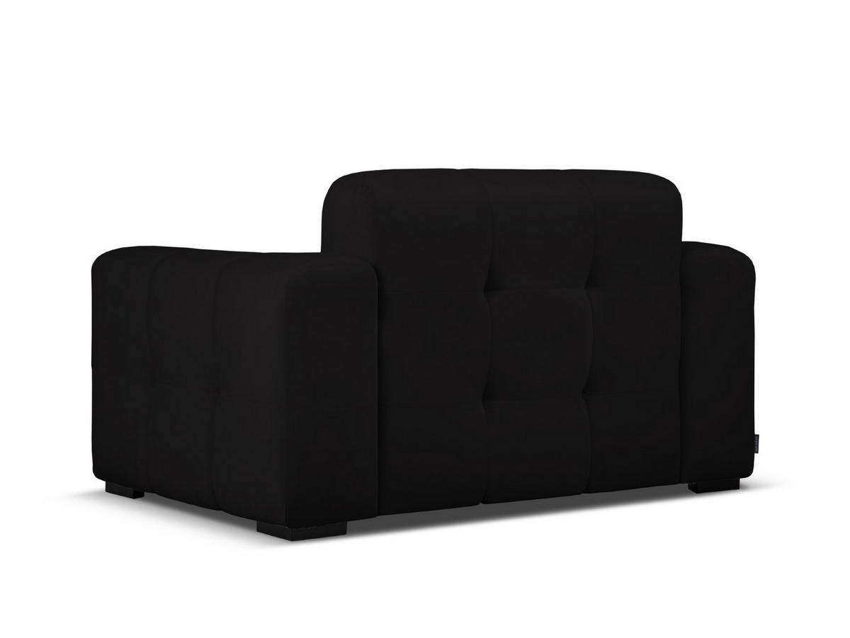 SOFA Kendal aus Samt schwarz 2 Sitzplätze - Schwarz, Textil (156/79/103cm) - Micadoni