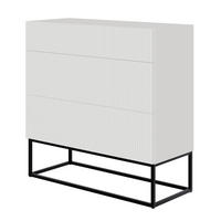 KOMMODE Veldio Weiß mit schwarzen Beinen 90 cm - Schwarz/Weiß, Holzwerkstoff/Metall (90/90/38cm) - Selsey