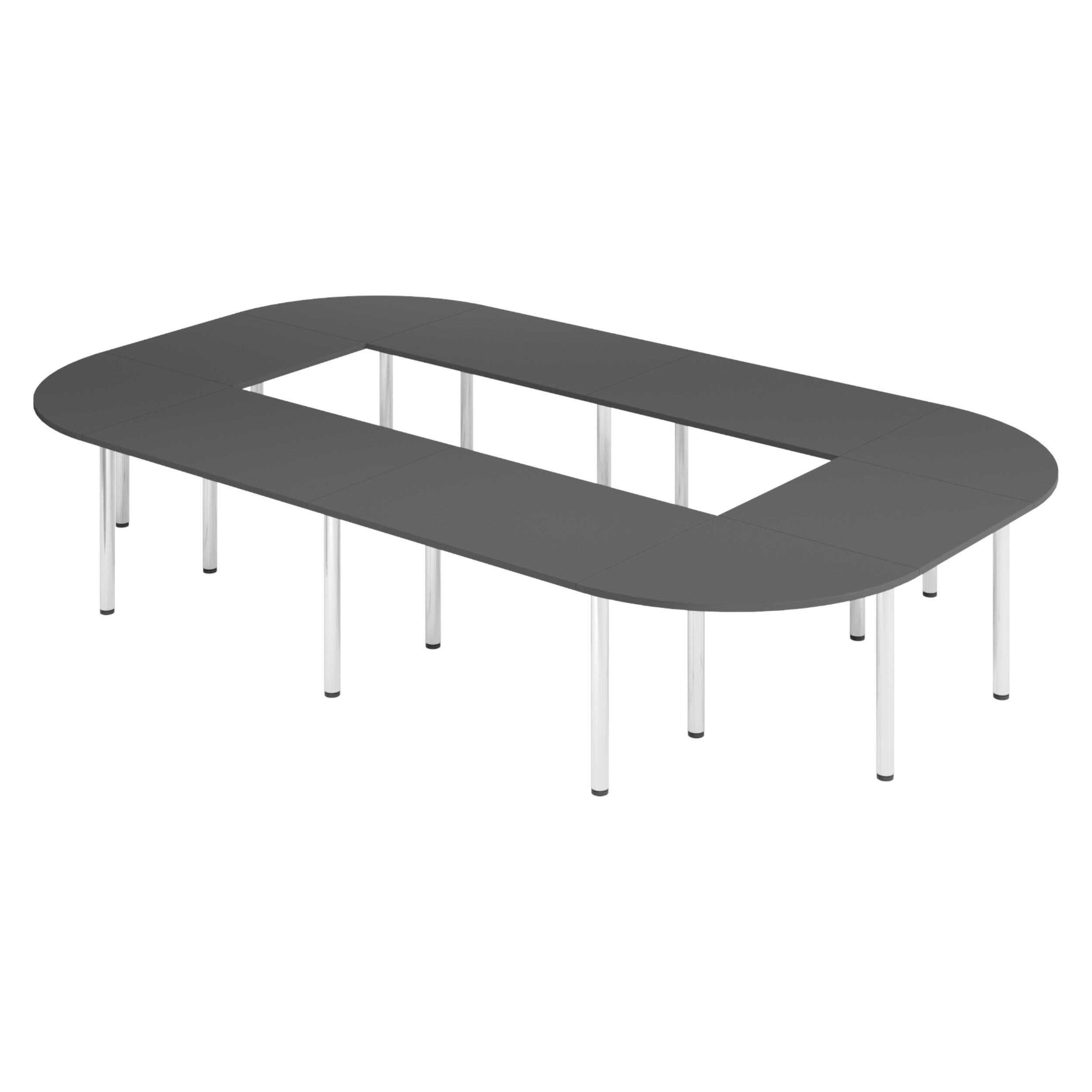 KONFERENZTISCH-SETS Serie-K 240/400/74 cm in Graphitfarben - Graphitfarben, Holzwerkstoff (240/400/74cm) - bümö