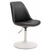 DREHSTUHL Lederlook schwarz - Schwarz/Weiß, Textil/Metall (48/76/57cm) - CLP