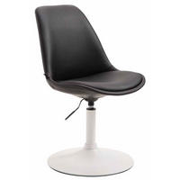 DREHSTUHL Lederlook schwarz - Schwarz/Weiß, Textil/Metall (48/76/57cm) - CLP