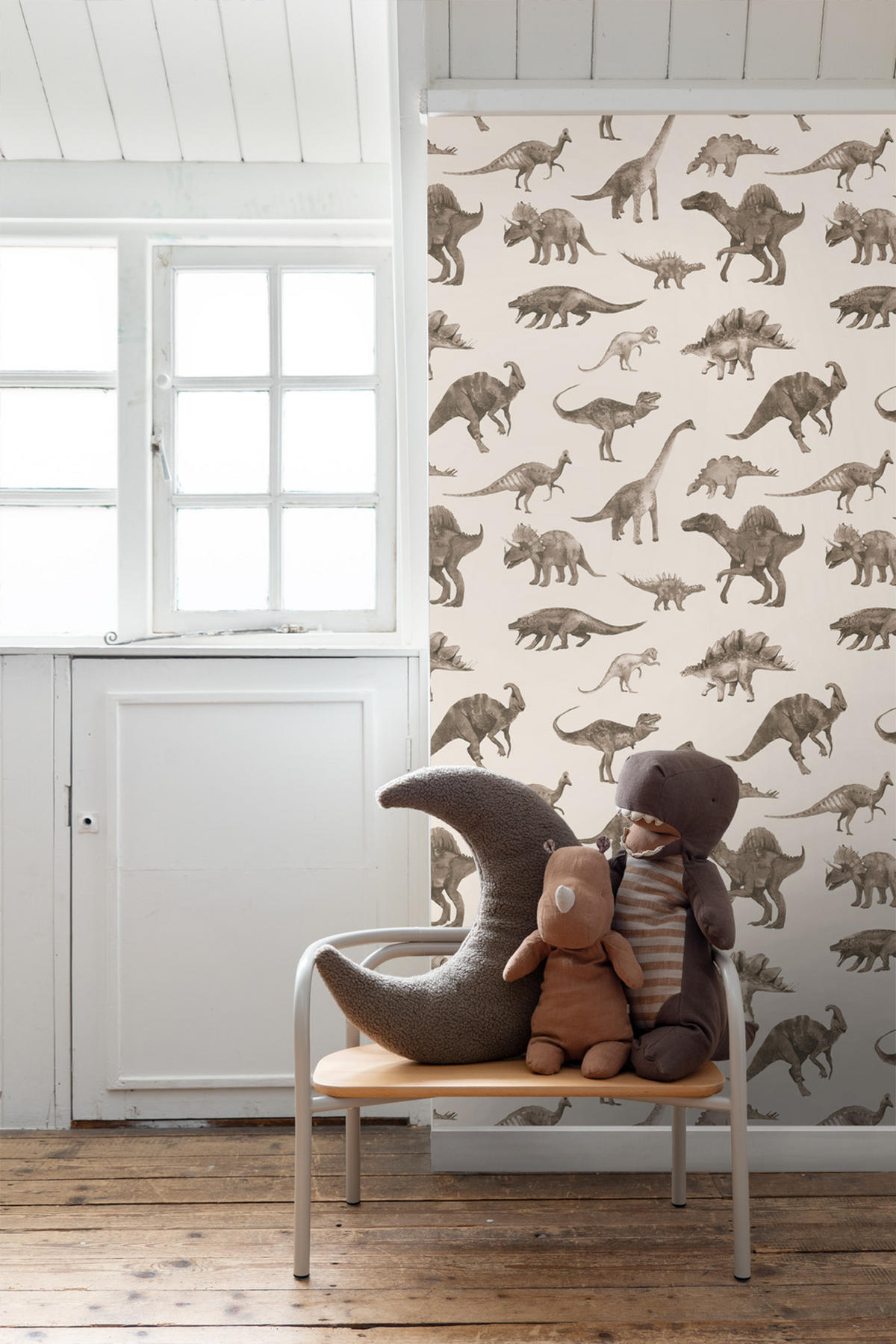 TAPETE Dinosaurier 50 x 900 cm - Beige, Papier (50/0.1cm) - ESTAhome
