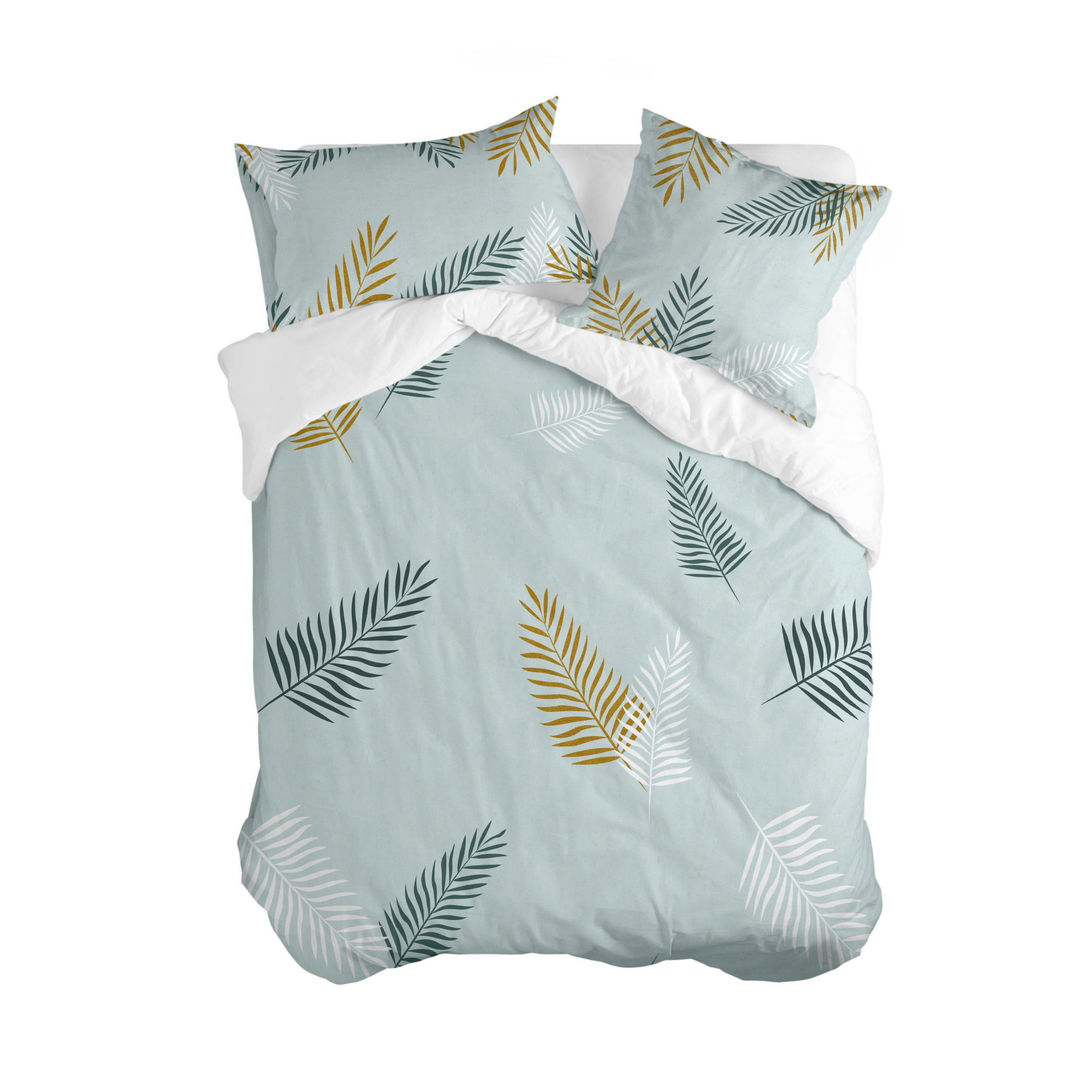 BETTBEZUG foliage mint 180x220 cm (komfortgrösse) mehrfarbig - Multicolor, Textil (180/220cm) - Happy Friday
