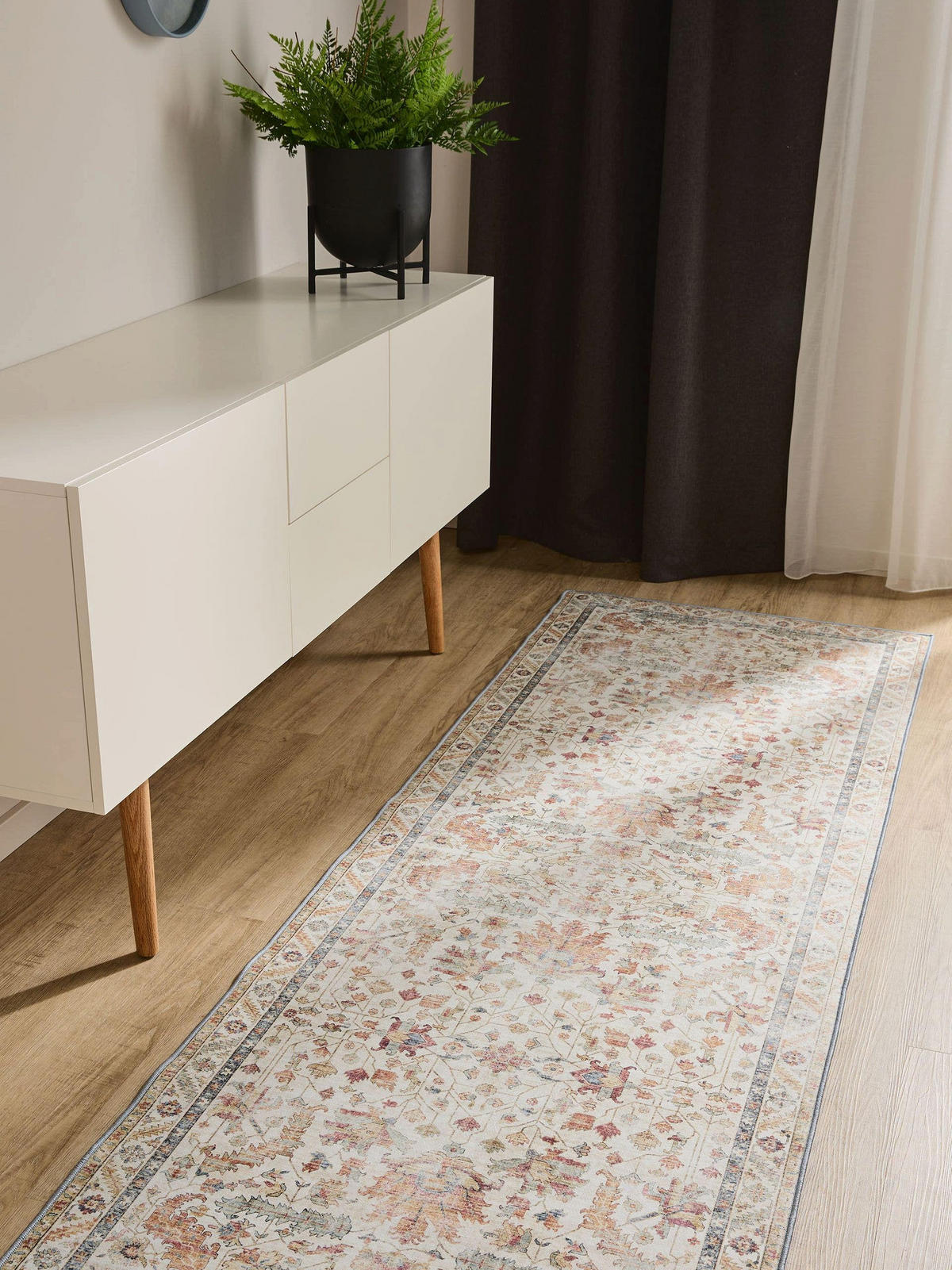 VINTAGE-LÄUFER George waschbar 80x240 cm - Beige/Multicolor, Kunststoff (80/240cm) - benuta