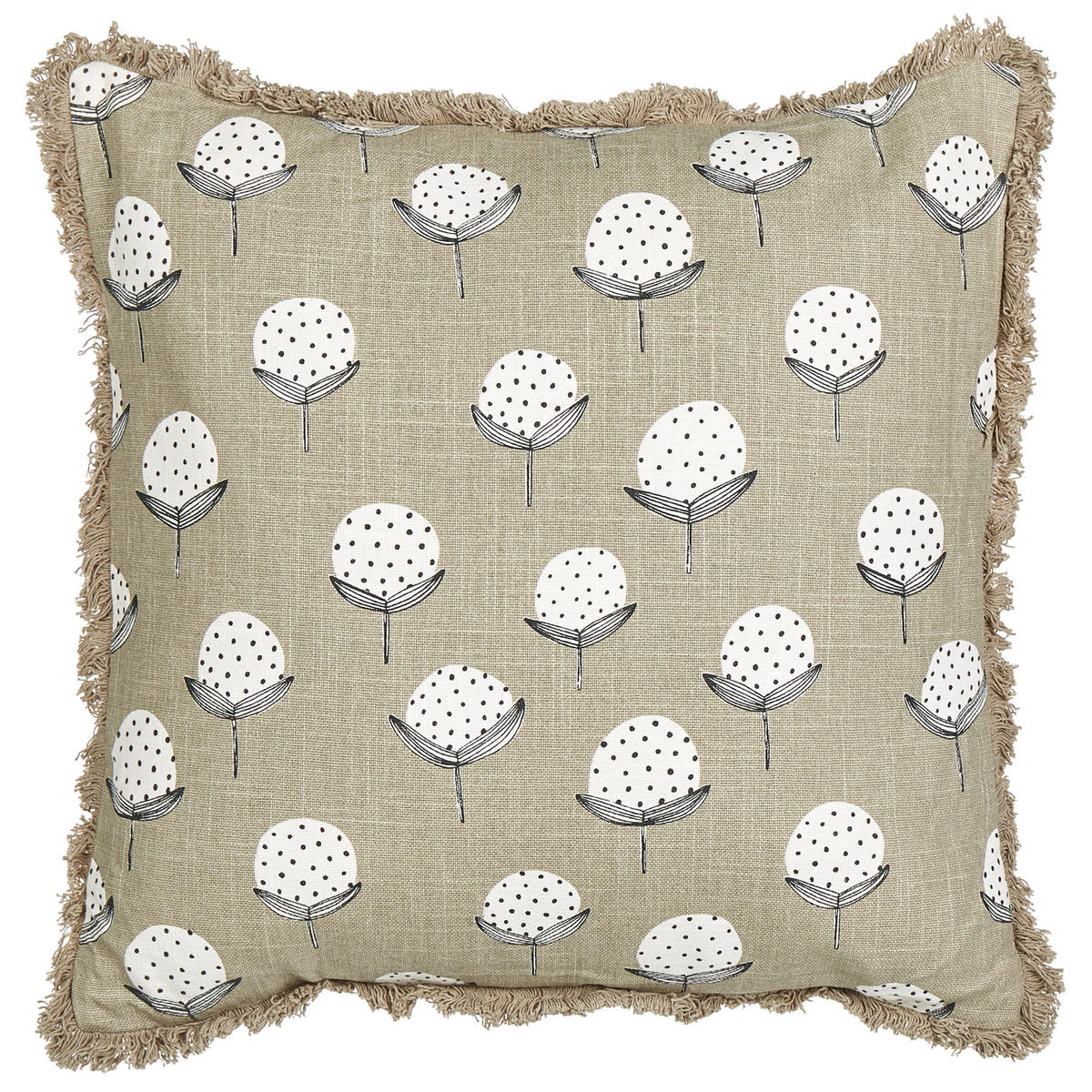 DEKOKISSEN 2er-Set Beige 45/45 cm Choisya - Beige/Weiß, Textil (45/45cm) - Beliani