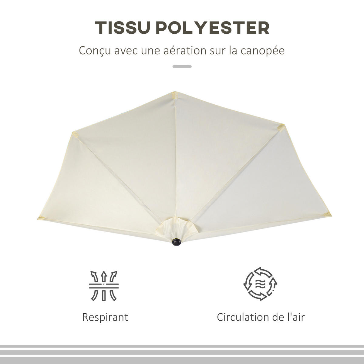 SONNENSCHIRM 260/135/230 cm DE-11421 Beige - Beige, Metall (135/260cm) - ComfortXL