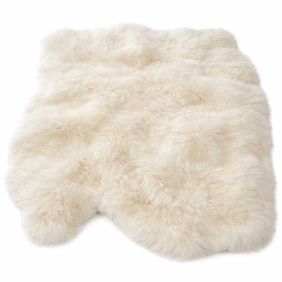 FELL Öko Schaffell Läufer Weiß Geflammt ca. 110/110 cm - Weiß, Fell (110/110cm) - Provellus