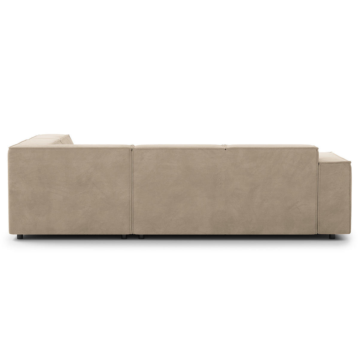 ECKSOFA mit Ottomane - Beige/Schwarz, Kunststoff/Textil (260/234cm) - home24