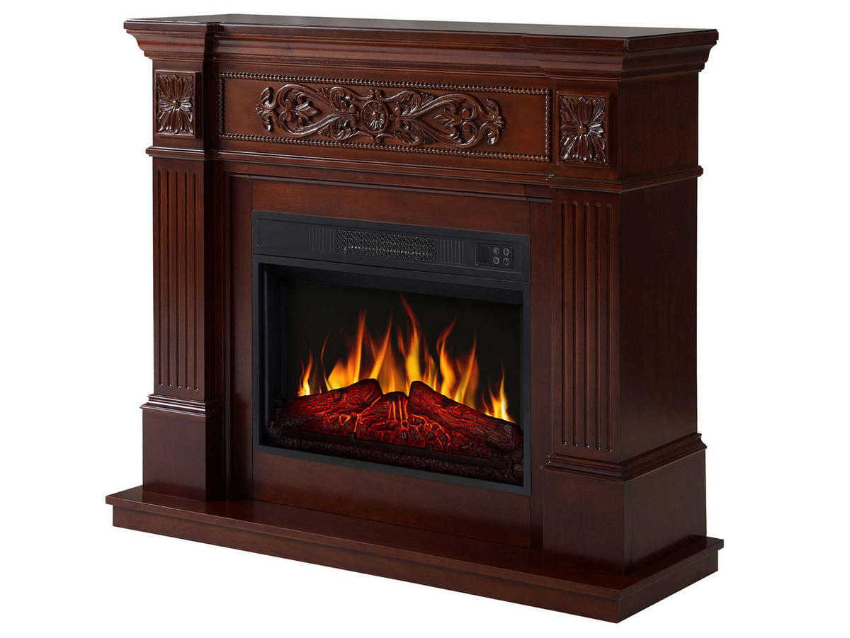 ELEKTROKAMIN Toscana AF23S Rotbraun – Breite 107 cm, 3D-Flammeneffekt, LED-Beleuchtung, Heizfunktion - Braun, Glas/Holzwerkstoff (106.6/92.5/37cm) - ArtiFlame