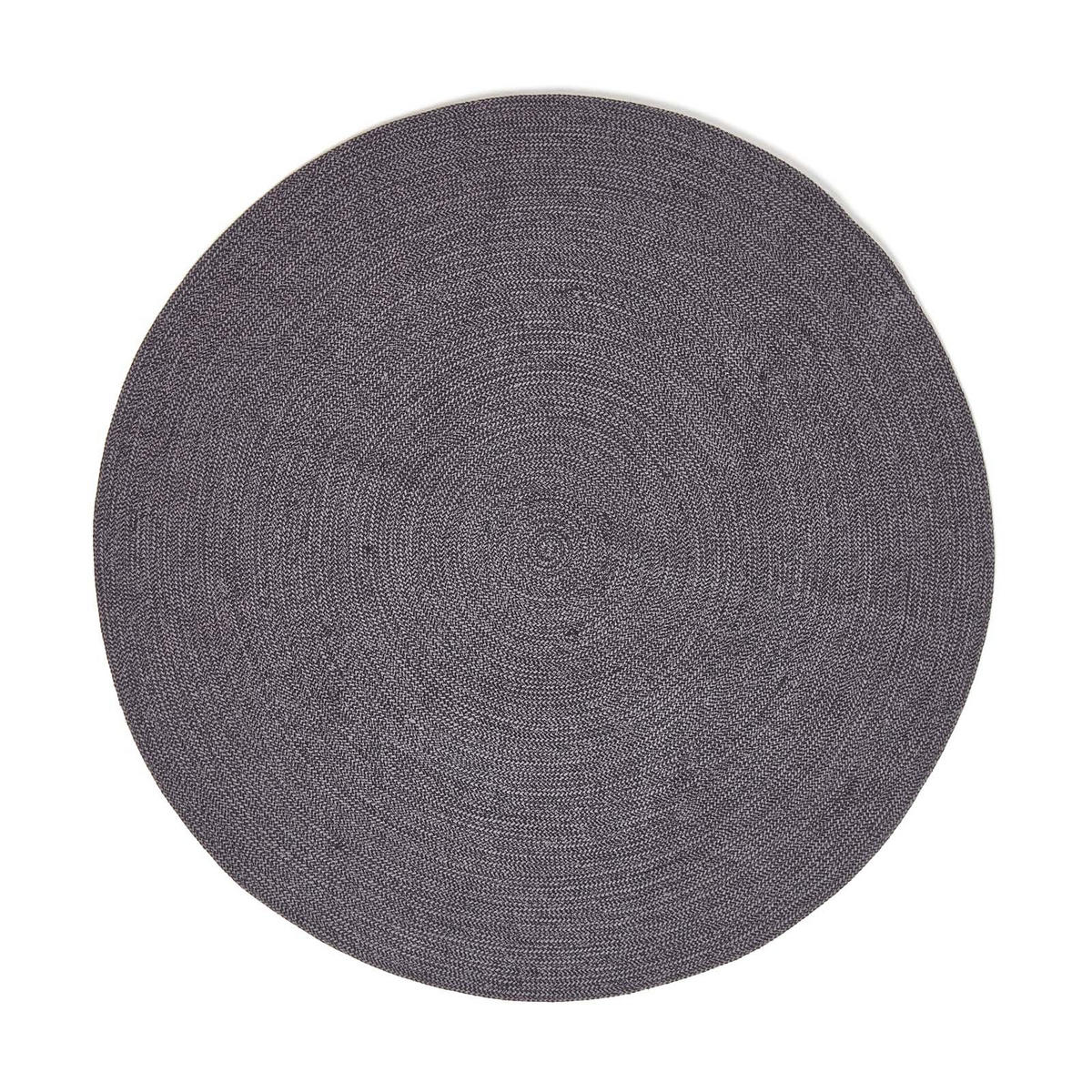 TEPPICH Melange geflochten rund 120 cm - Dunkelgrau, Textil (120/120cm) - Homescapes