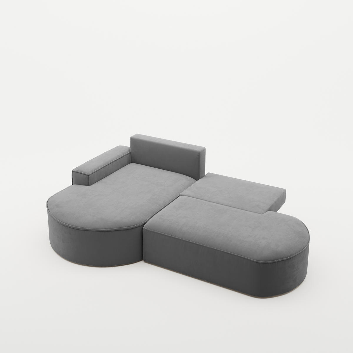 ECKSOFA Modena Pro - Komfort Und Stil Stoff Salvador Anthrazit Links - Anthrazit, Holz (278/179cm) - Kaiser Möbel