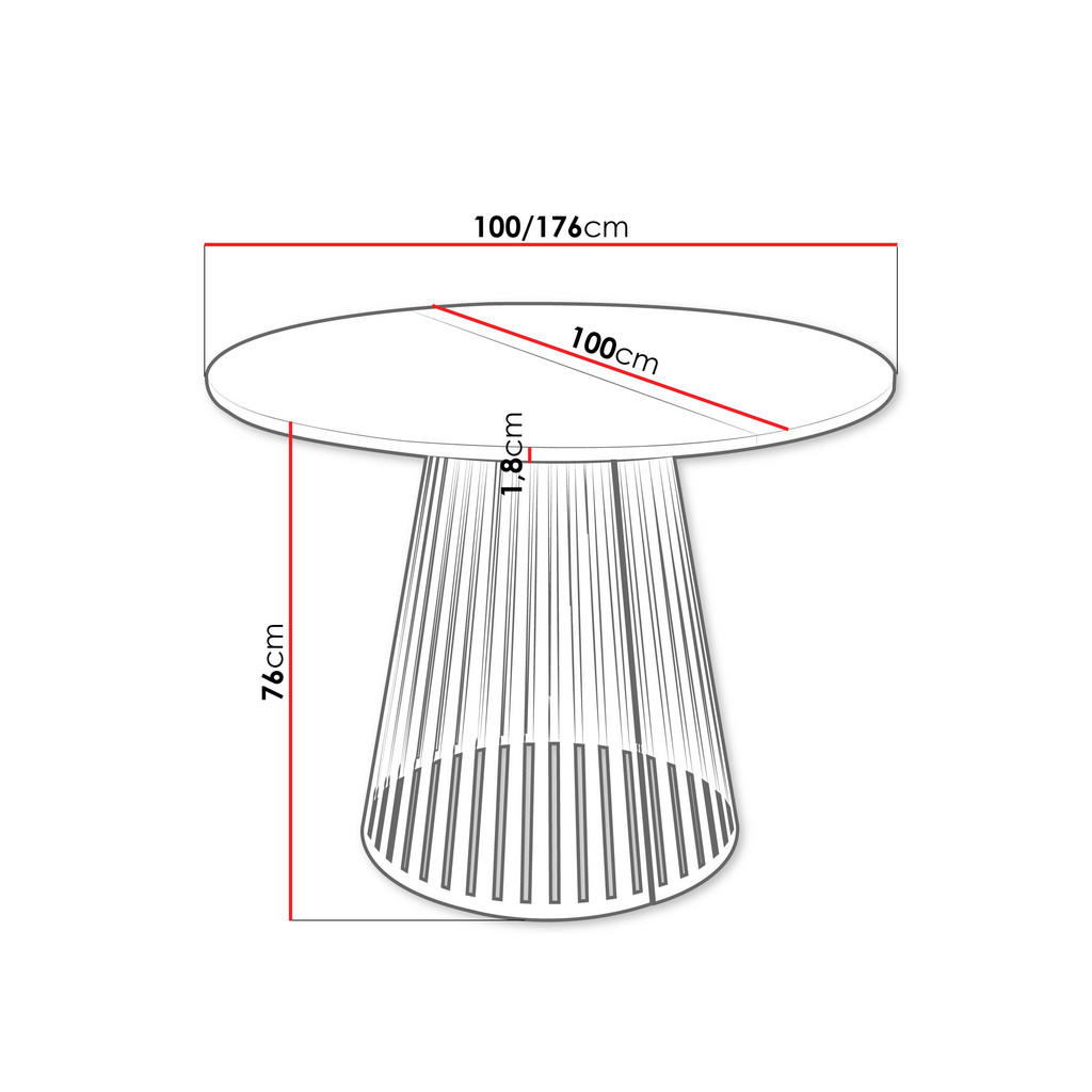 Thumbnail - Mirjan24 Esstisch, Schwarz, Nussbaum, Holzwerkstoff, Rund,Rund, 100x76x100 cm, Esszimmer, Tische, Esstische