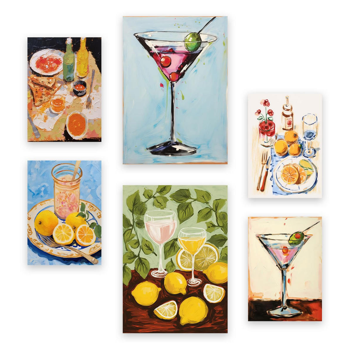 POSTER Set Mit 6 Getränke und Speisen A3 & A4 Rahmenlos - Klar, Papier (29/3cm) - Nacnic