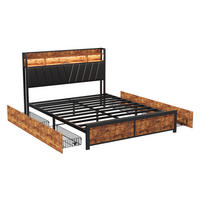 POLSTERBETT 180x200 cm, Schwarz, LED-Beleuchtung - Schwarz, Textil/Metall (180/200cm)