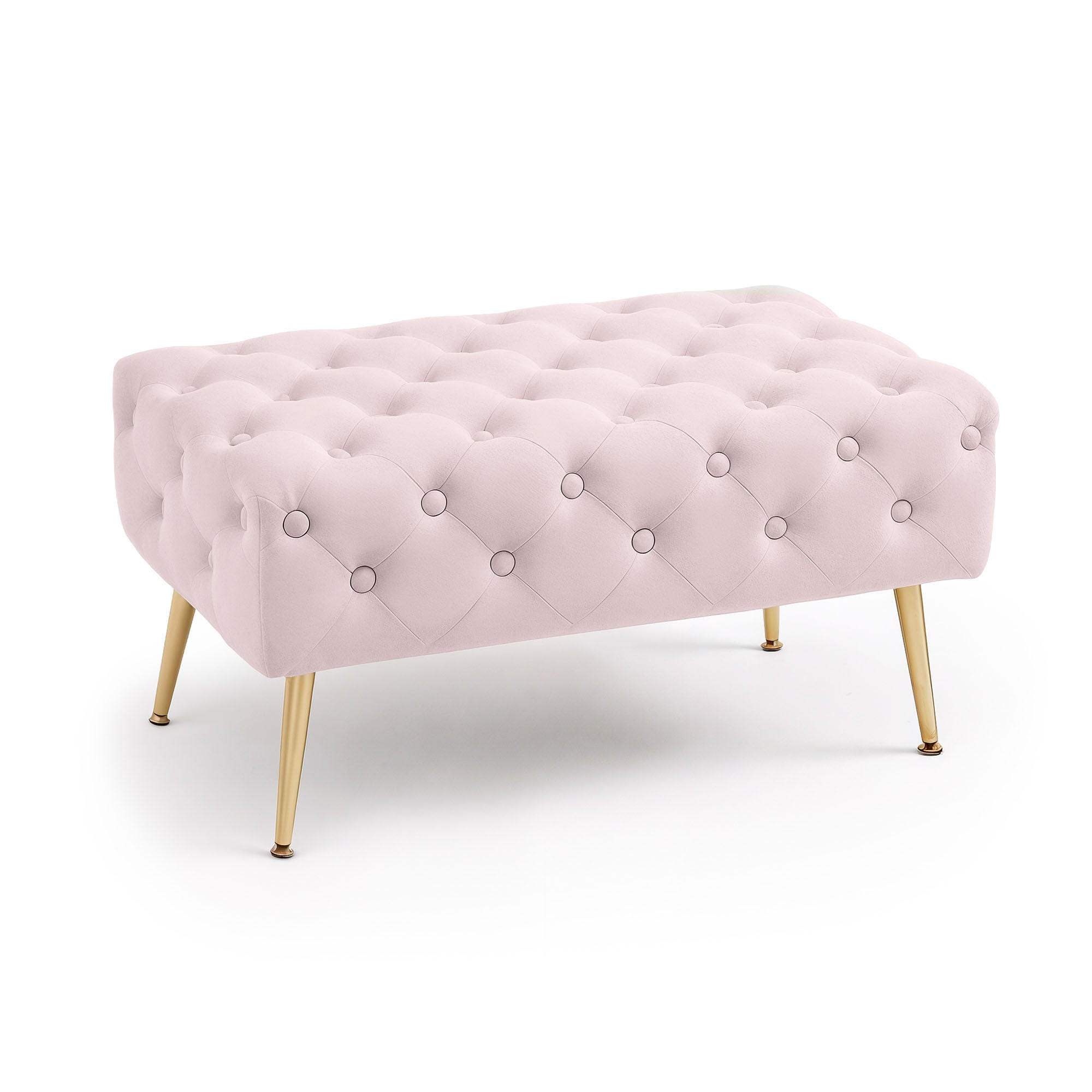 BANCHETĂ TAPISATĂ cu aspect de catifea, roz 42/41/42
