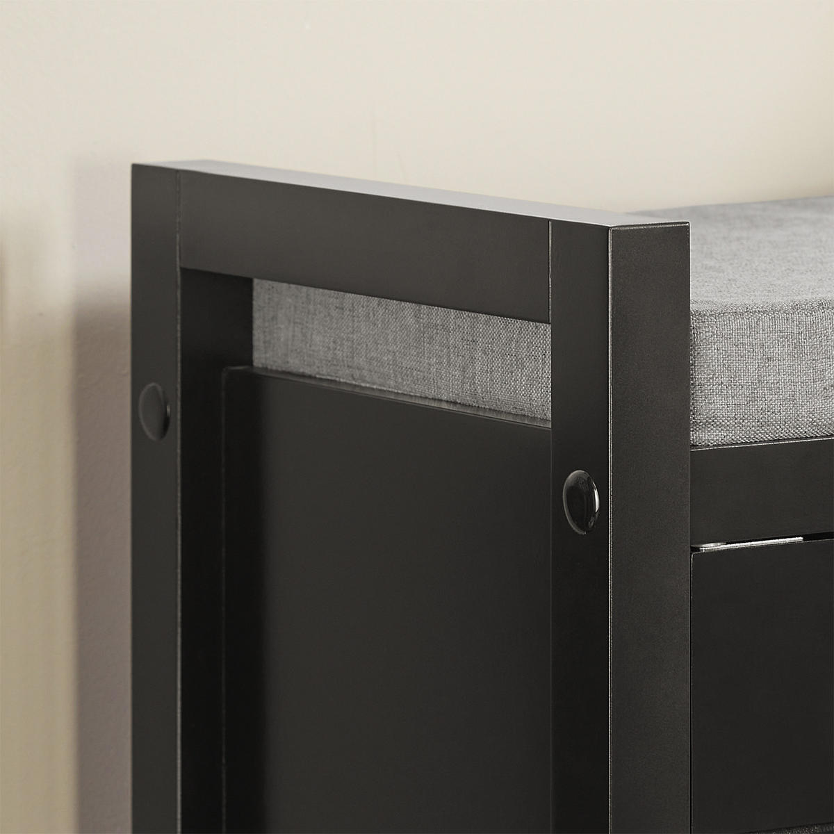 SCHUHBANK Schwarz - Schwarz, Holzwerkstoff (91/50/30cm) - SoBuy