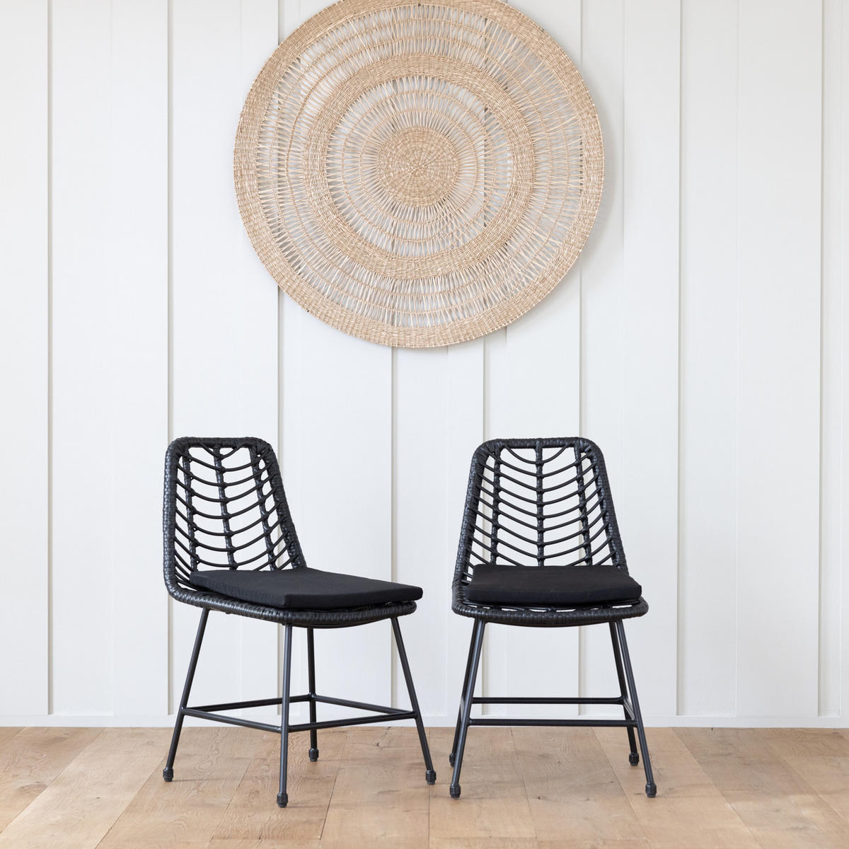 STÜHLE Oka Schwarz 2er-Set - Schwarz, Kunststoff (45.5/77.5/62cm) - Happy Garden