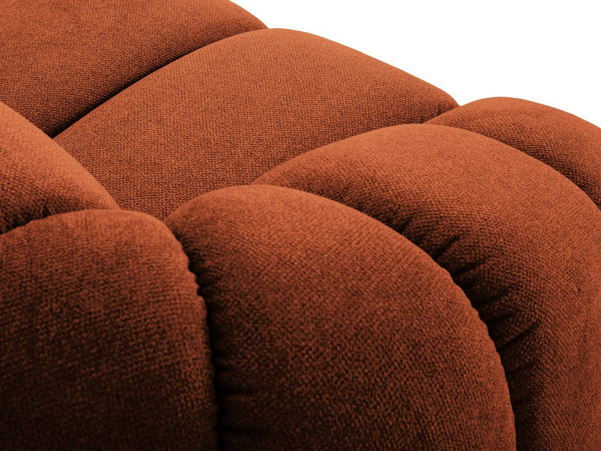 SOFA Diana aus Strukturierter Samt terrakotta 3 Sitzplätze - Terra cotta, Textil (114/72/234cm) - Micadoni