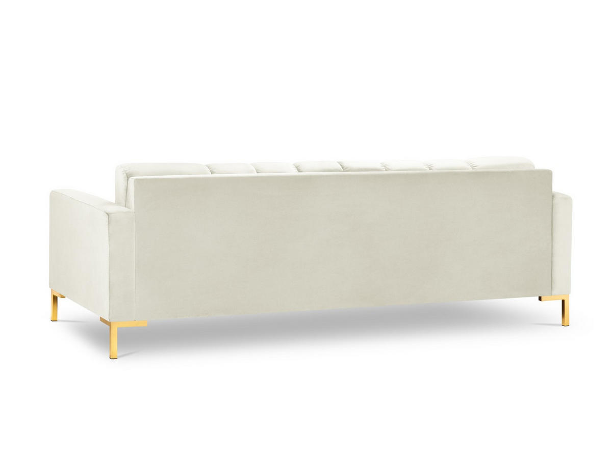 SOFA Mamaia aus Samt leichtes beige 4 Sitzplätze - Creme, Textil (92/75/217cm) - Micadoni