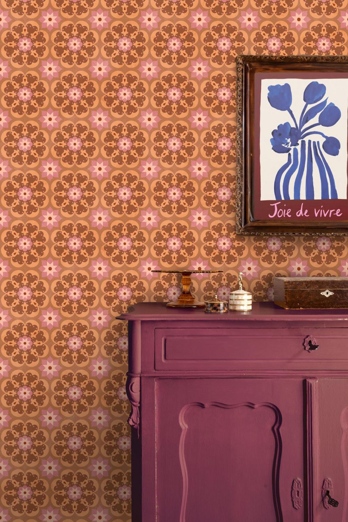 TAPETE Fliesenmuster 50 x 900 cm - Terracotta, Papier (50/900cm) - ESTAhome