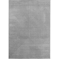 TEPPICH In-/Outdoor Kurzflor Skandinavisch Muster Polypropylen Terrasse Silber Läufer 80x150 - Silberfarben, Textil (80/150cm) - KADIMA DESIGN