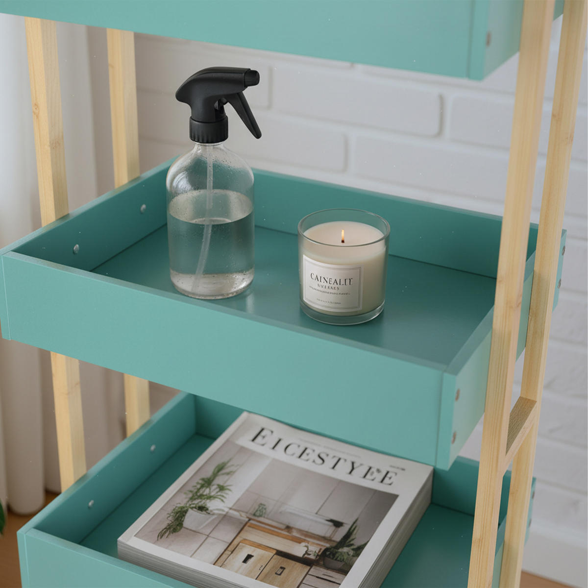 SERVIERWAGEN - Multicolor, Holz/Holzwerkstoff (40/88/30cm) - Relaxdays