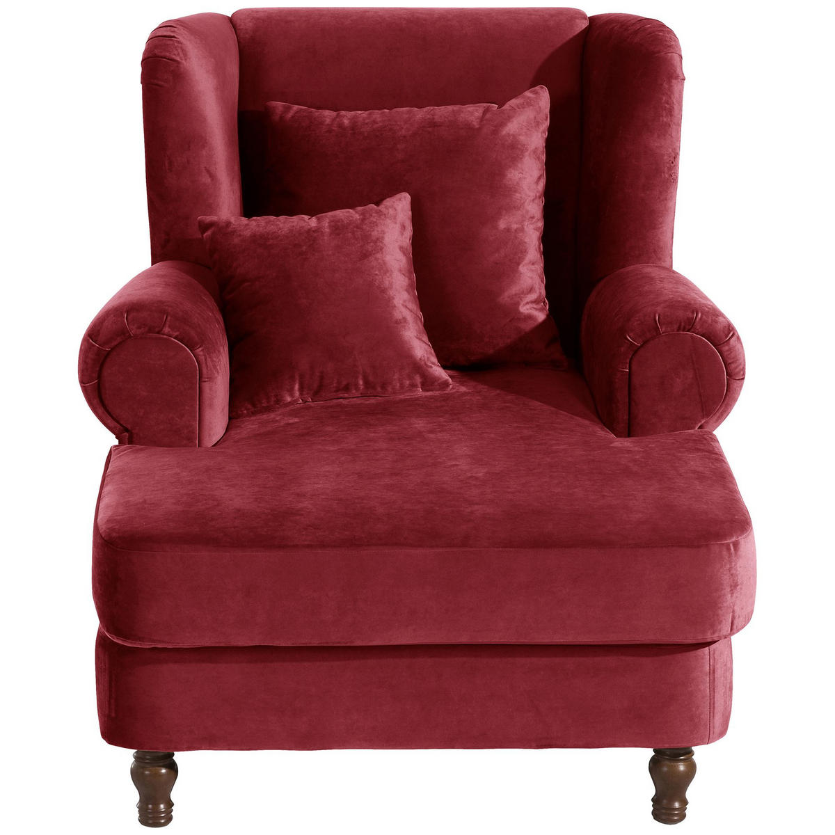 SESSEL XXL inkl. Kissen Karley Samtvelours rot - Rot, Kunststoff (103/103/149cm) - 58aufmkessel