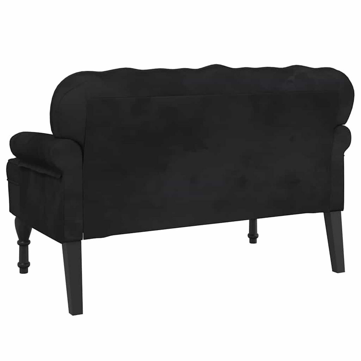 BANK Mit Rückenlehne Schwarz 119,5/64,5/75 Cm Samt - Schwarz, Textil (64.5/75/119.5cm) - vidaXL