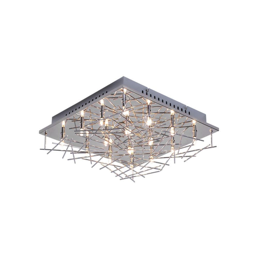 LED DECKENLEUCHTE Chrom Silber - Silberfarben, Metall (37/37/11cm)