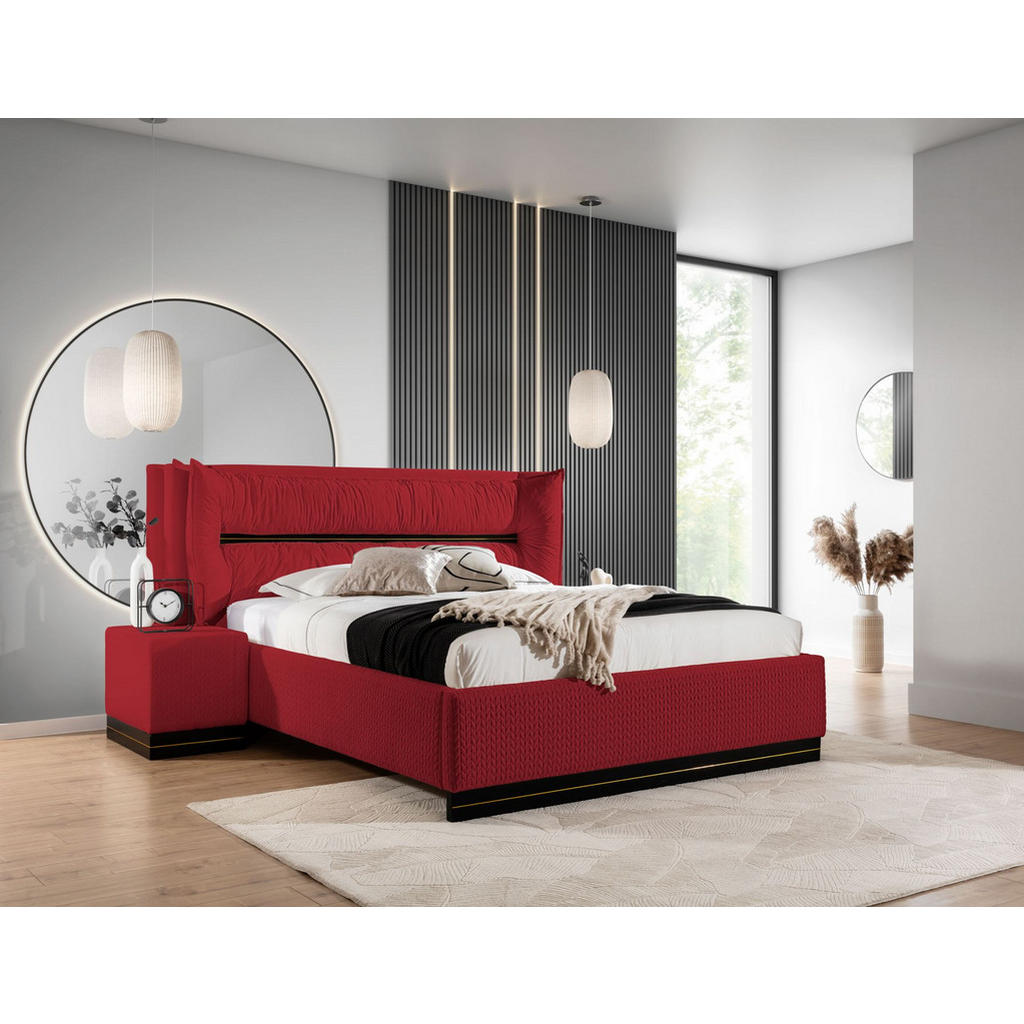 Thumbnail - Fun Möbel Polsterbett, Rot, Textil, 140x200 cm, Schlafzimmer, Betten, Polsterbetten