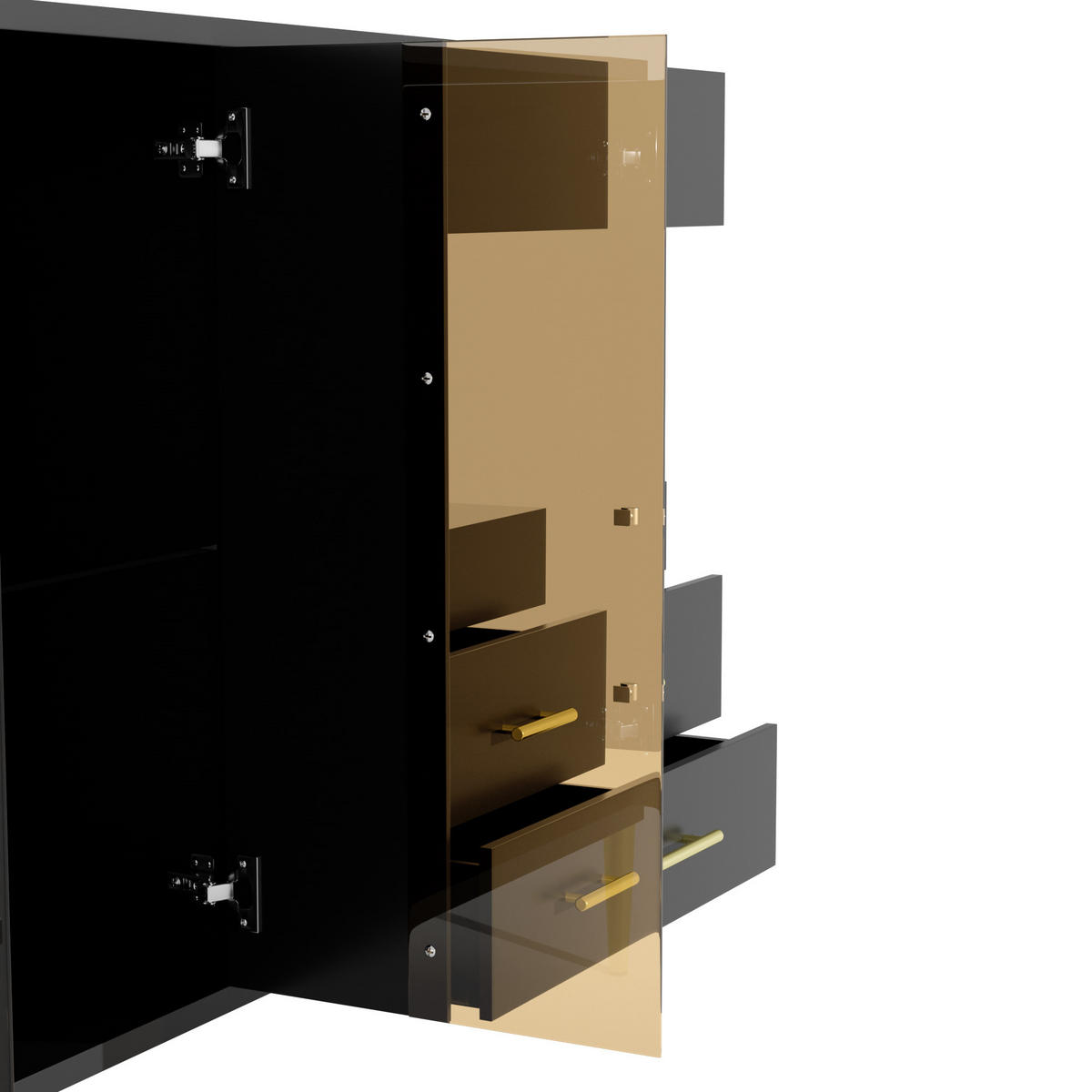 SIDEBOARD Schwarz 120/39.5/84 cm - Schwarz, Glas/Holzwerkstoff (39.5/84/120cm) - Urban Meuble