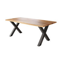ESSTISCH JULIUS X - Wildeiche/Schwarz, Holz (100/200/77cm) - SAM