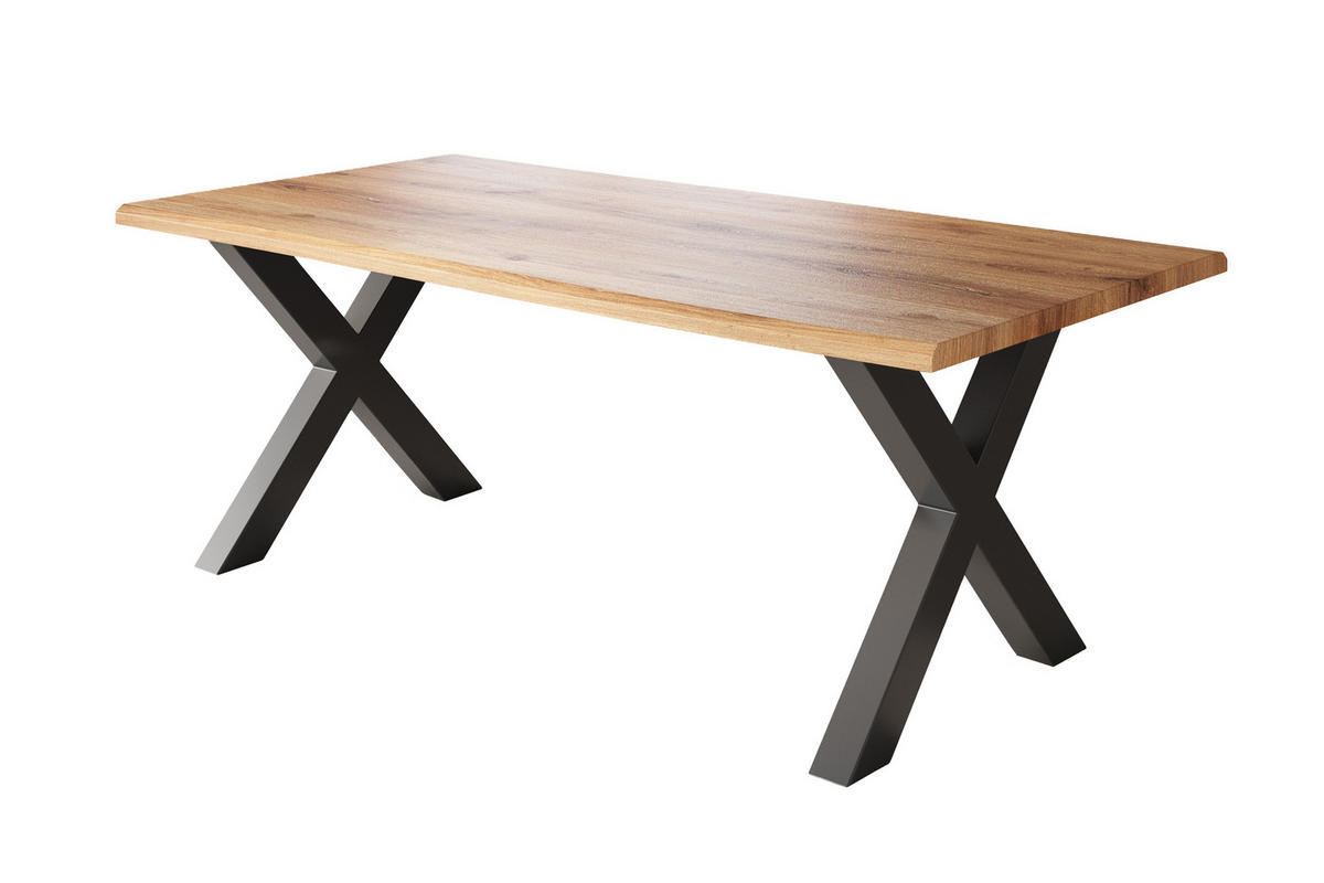ESSTISCH JULIUS X - Wildeiche/Schwarz, Holz (100/200/77cm) - SAM