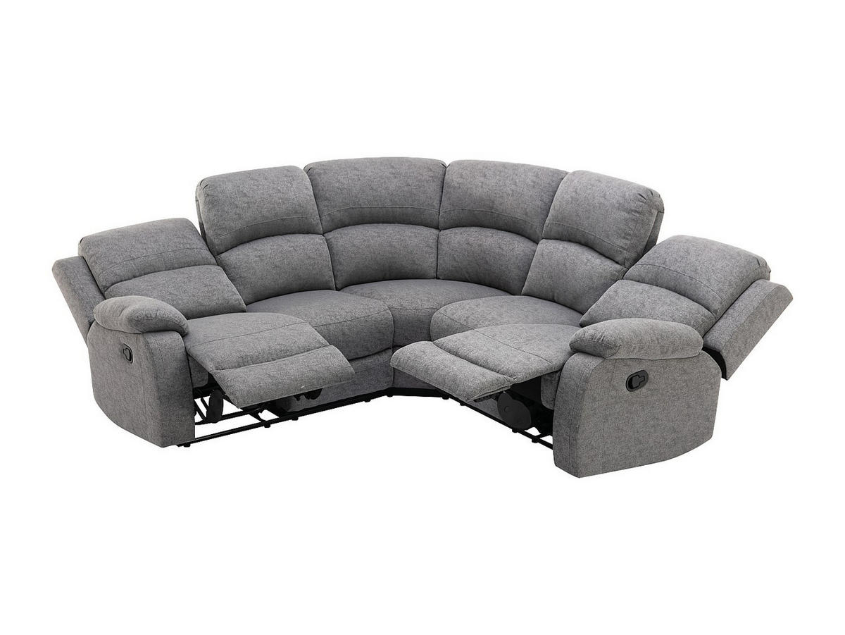 RELAXSOFA - 5 Personen - stoff - grau Rieti - Grau, Textil (229/100/229cm) - Vente-Unique