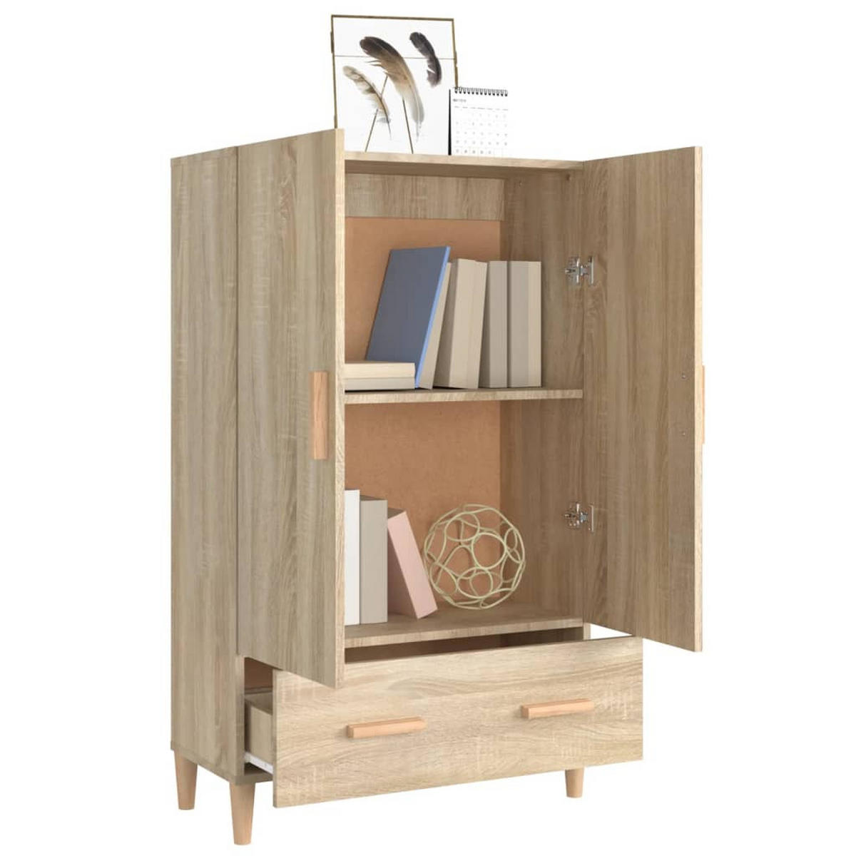 HIGHBOARD mit 1 Schublade, 2 Türen 70/31/115 cm aus Holzwerkstoff Sonoma-Eiche Dekor - Sonoma Eiche, Holz (70/115/31cm) - vidaXL