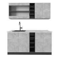 JEDNOTKOVÁ KUCHYNĚ R-Line Beton/antracit - šedá/antracitová, kompozitní dřevo (160/81.6/60cm) - Vicco