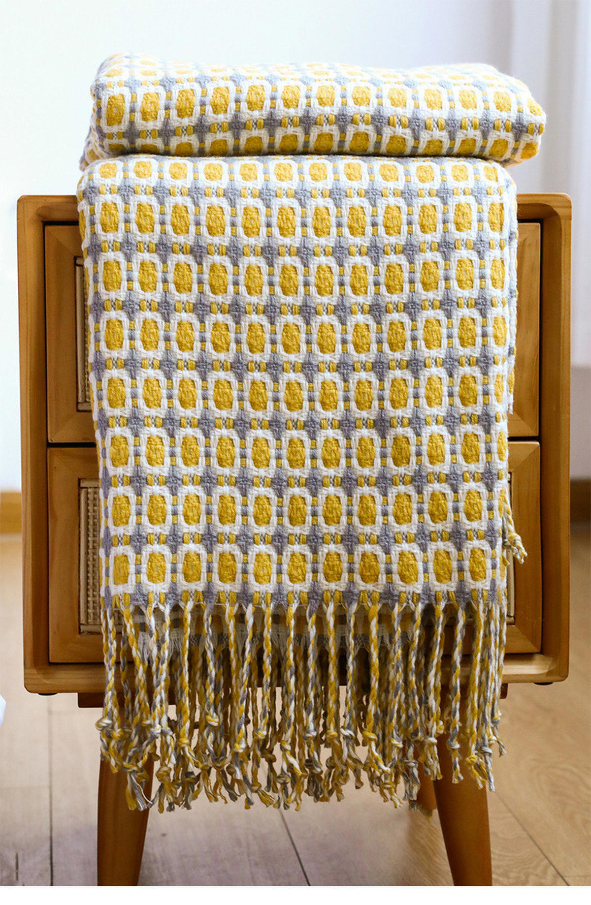 WOHNDECKE – 130 x 152 cm – Gelb - Gelb, Textil (150/130cm)