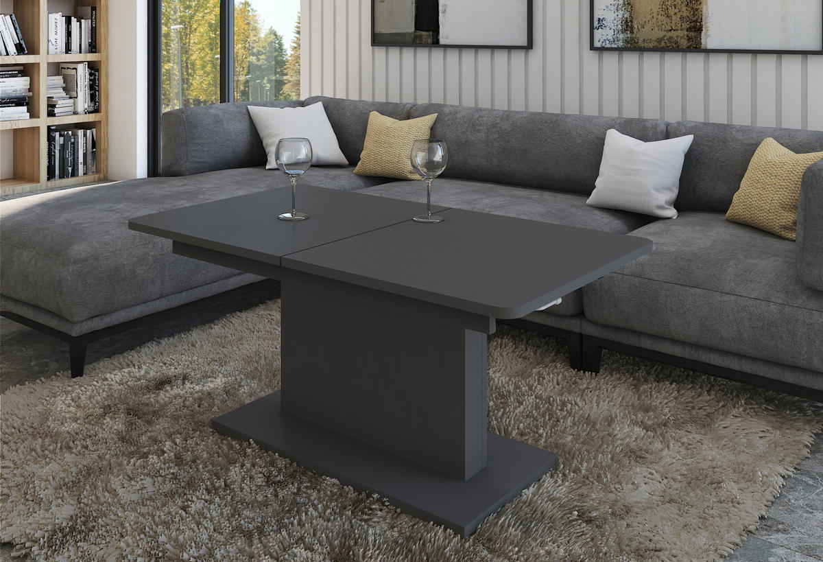 COUCHTISCH rechteckig Anthrazit matt 126/70/58 cm - Anthrazit, Holzwerkstoff (70/126/57cm) - designimpex