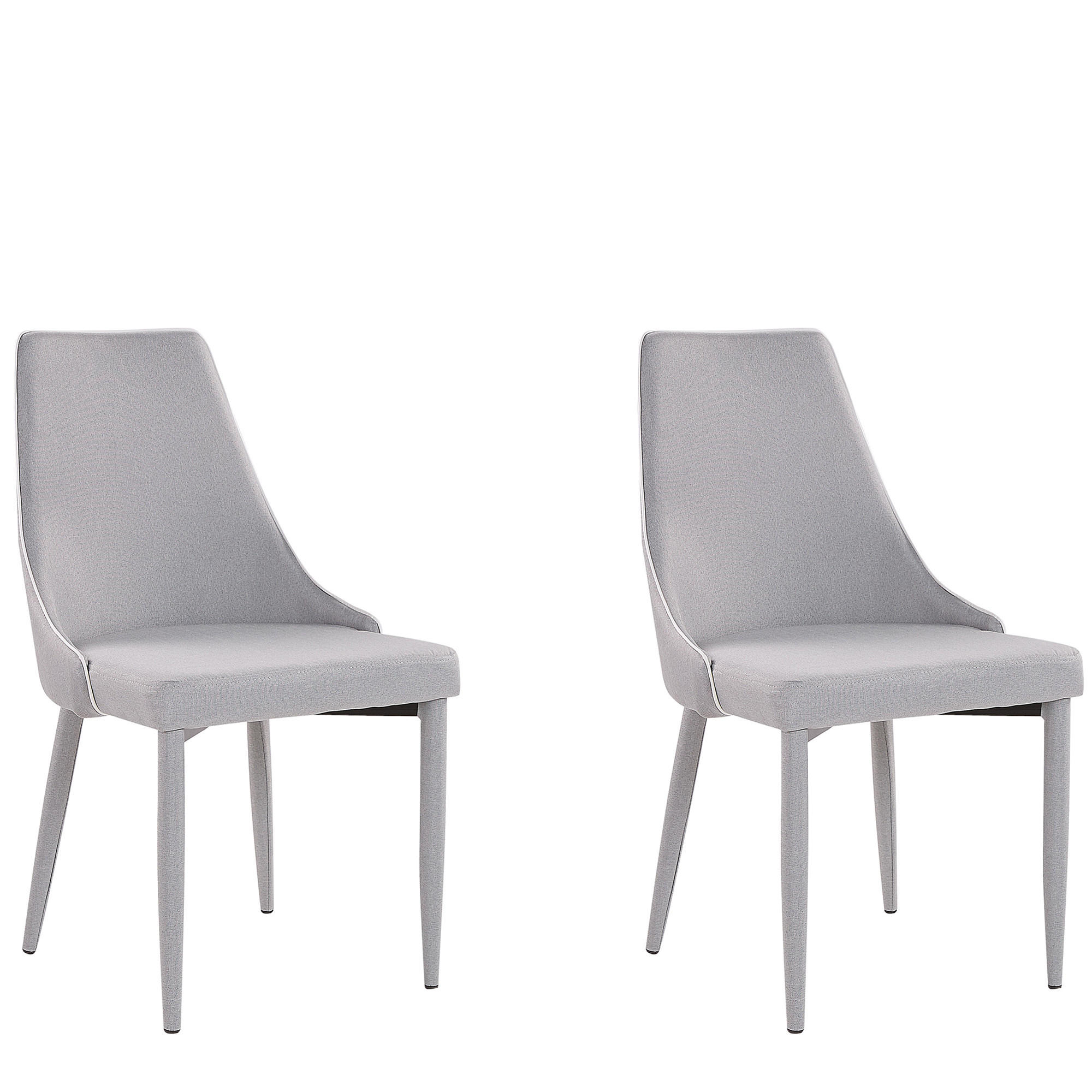 JÍDELNÍ ŽIDLE sada 2 ks čalounění Šedá Camino - šedá, kov/textil (50/90/60cm) - Beliani