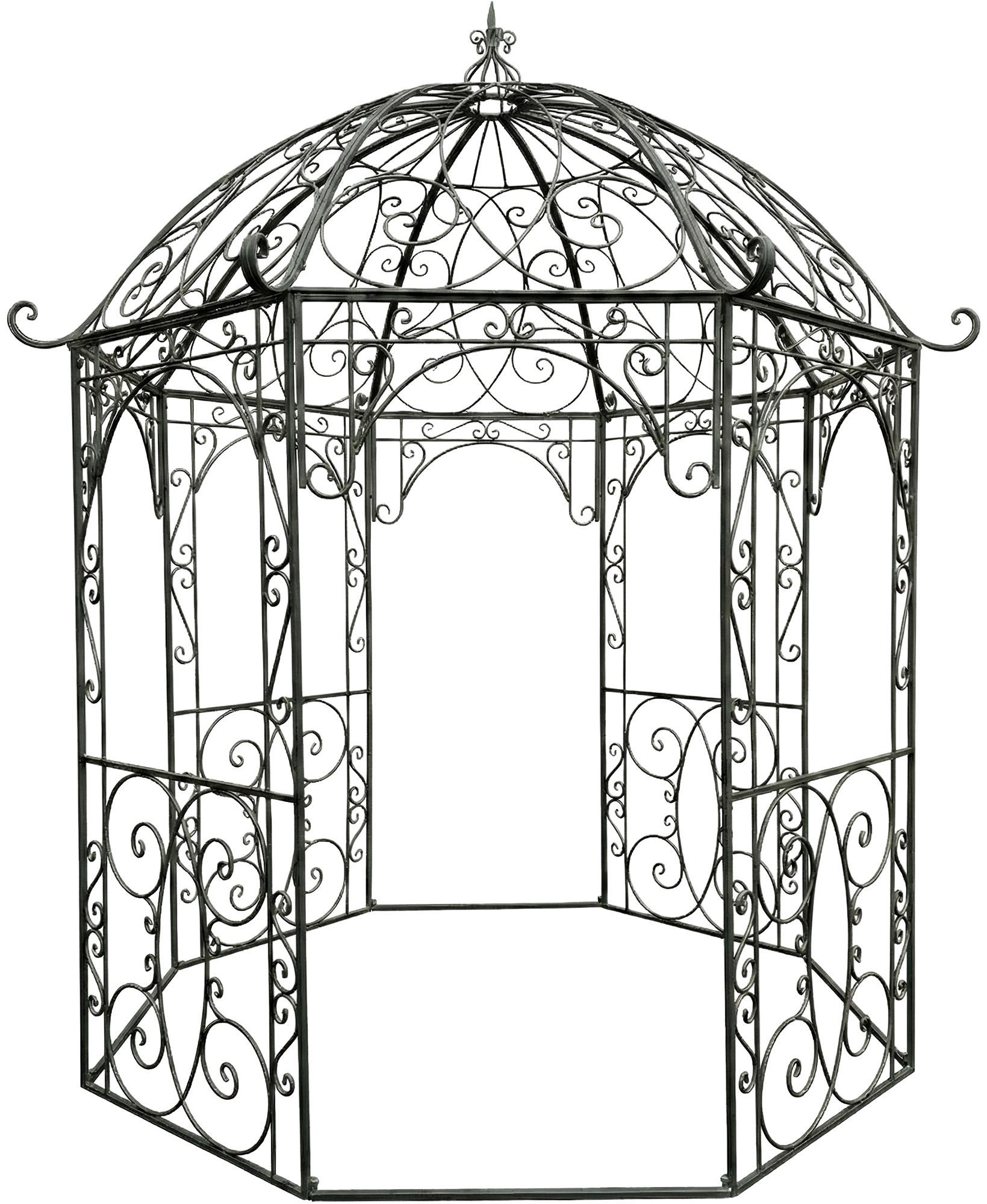 PAVILLON Liv Antik 284x263x313cm Metall Anthrazit Gartenpavillon - Anthrazit, Metall (284/313/263cm) - DELUKE