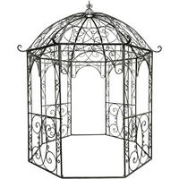 PAVILLON Liv Antik 284x263x313cm Metall Anthrazit Gartenpavillon - Anthrazit, Metall (284/313/263cm) - DELUKE
