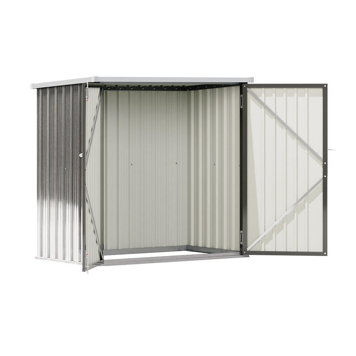 GARTENHAUS Gerätehaus aus Metall in Grau, Outdoor-Patio-Aufbewahrungsschuppen Praktische Doppeltürkonstruktion Einfache Montage 143 x 87 x 135 cm - Grau, Metall (143/135/83cm) - Livingandhome